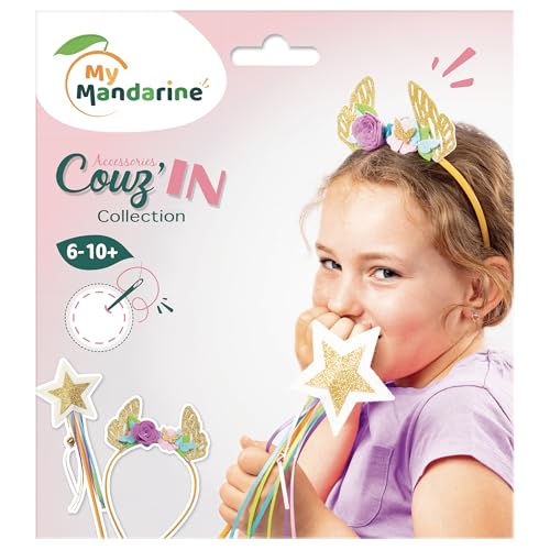 MY MANDARINE KC179C - Children's Creative Sewing kit - Couz'in Accessories - Disguise kit - from Age 6 - Fairy Theme - Creative Leisure Set for Children