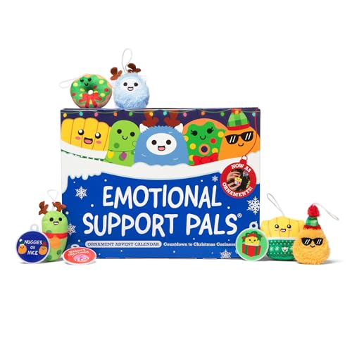 Emotional Support Advent Calendar by Relatable, Includes Mini Plush Toys and Ornaments, Fun Holiday Gift and Stocking Stuffer for Loved Ones of All Ages, Includes 24 Ornaments in Countdown Calendar