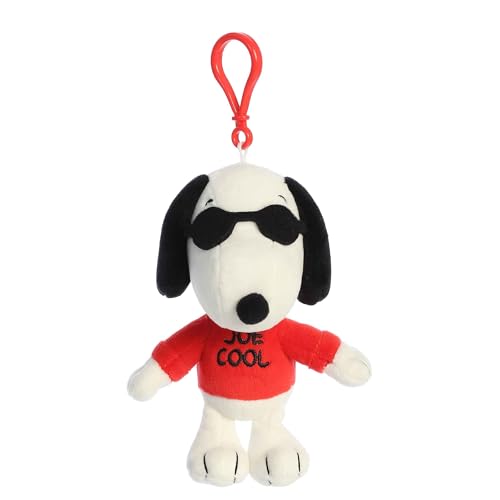 Aurora® Adorable Peanuts® Joe Cool Clip-On Stuffed Animal - Officially Licensed Toys for All Snoopy Fans - Nostalgic Gift for Adults and Birthday Celebrations - White 5 Inches