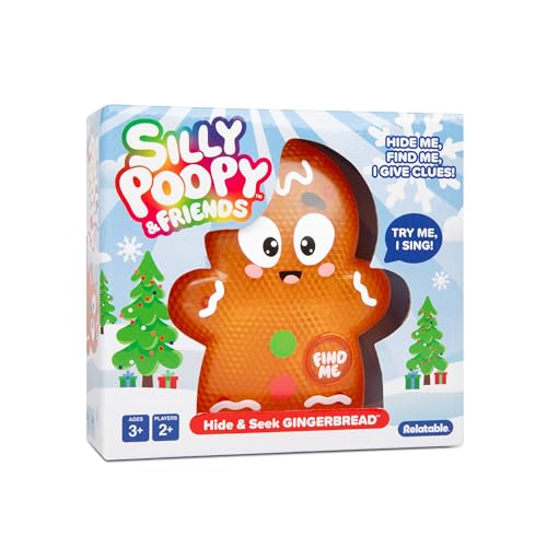 WHAT DO YOU MEME? Silly Poopy & Friends™ Hide & Seek Gingerbread™ by Relatable, The Kid-Friendly Hide & Seek Game, Kids Games, Includes 1 Silly Gingerbread, Ideal, or Stocking Stuffers for Toddlers