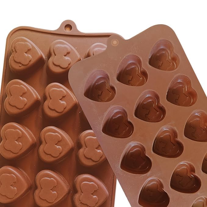 ARTO Kiss Shaped Silicone Chocolate Mould, 15 Cavity, Lip Shape Candy Tray for Valentine's Day Gifts & Bachelorette Party Favors. Food Grade, Non-Stic