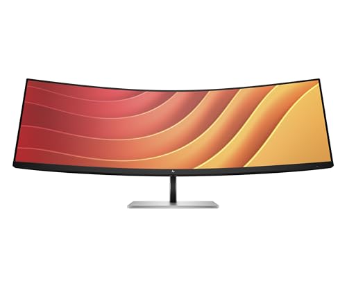 HP E45c DQHD 32 inch Curved Display, On-Screen Controls; Single Power ON; Anti-Glare; 1500R Curvature; Height Adjustable Eye Ease; Virtual Dual Displa