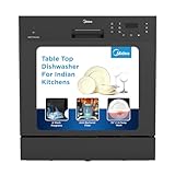 MIDEA 8 Place Setting Countertop Dishwasher MDWTT0802D IN Black