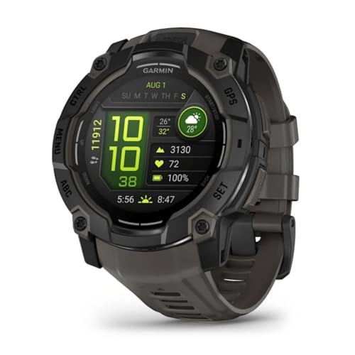 Garmin Instinct 3 50 mm, Reloj Inteligente con GPS, Negro | Pantalla AMOLED, GPS, monitorización de salud, linterna LED y hasta 24 días de batería