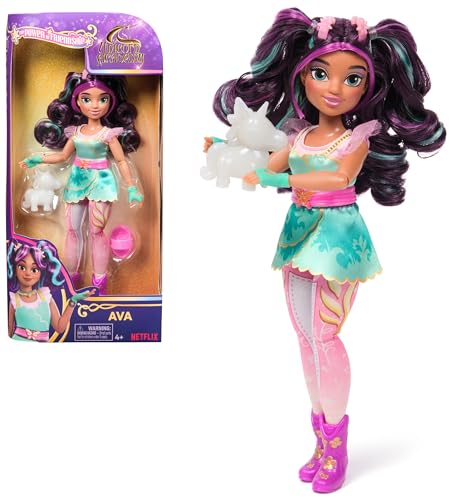(-47%) Unicorn Academy Ankleidepuppe AVA - die Originalpuppe zur beliebten Netflix-Serie, 24 cm groß, mit echtem Haar, Abnehmbarer Kleidung und Accessoires, für Kinder ab 4 Jahren