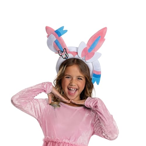 Pokemon Sylveon Ears, Official Kids Size Sylveon Pokemon Costume Headgear, One Size 8 and Over