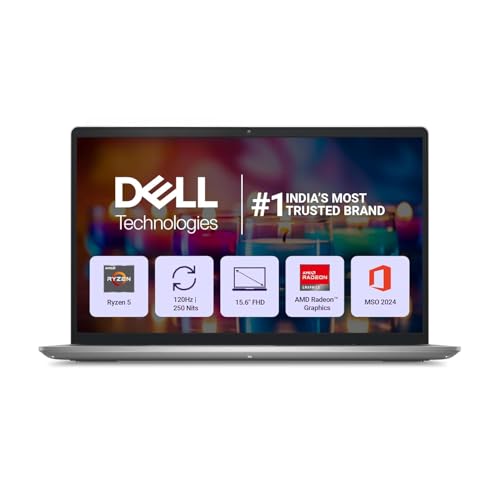 Dell 15, AMD Ryzen 5-7530U, 16GB RAM, 512GB SSD, FHD IPS, 15.6"/39.62cm, Windows 11, MSO 2024, Platinum Silver, 1.67kg, [Dell 15], 120Hz, Standard Key