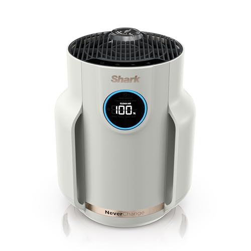 Shark Air Purifier for Home, NeverChange Compact Pro, for Bedroom, Nursery, Home Office, Dorm, HEPA-Exceeding Filter, Captures Pollutants, Pet Dander, Dust, Odor, Smoke, and More, HP072, Dove