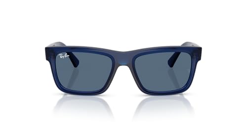 Ray-Ban RJ9196S Warren Rectangular Sunglasses, Transparent Blue/Dark Blue, 49 mm