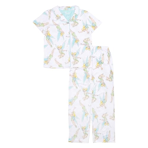 Disney girls 2-piece Loose-fit Button Down Pajama Set, Soft & Cute for Kids, BELIEVE IN YOU, 10