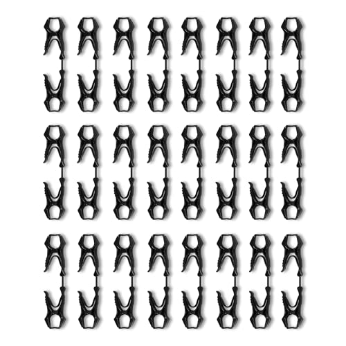 Amazon Basics Glove Clips for Work, Safety Glove Holder Keeper with Breakaway Design, for Construction and Gardening, 16.2 x 3.5 x 1.8 cm, Black, 24-Pack