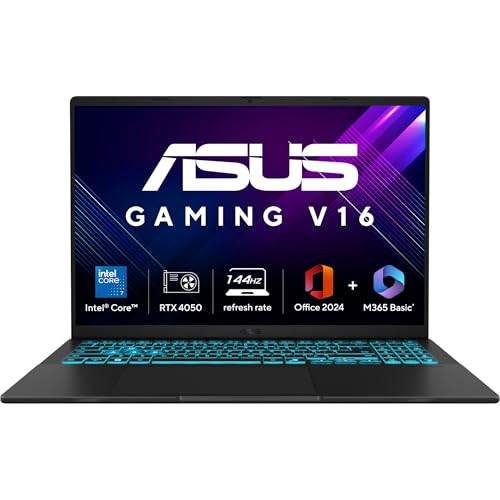 ASUS Gaming V16 (2025) 14th Gen,Intel Core 7 240H Gaming Laptop (RTX 4050-6GB/16GB RAM/512GB SSD/Windows 11 Home/16/144Hz/M365*/Office Home 2024,