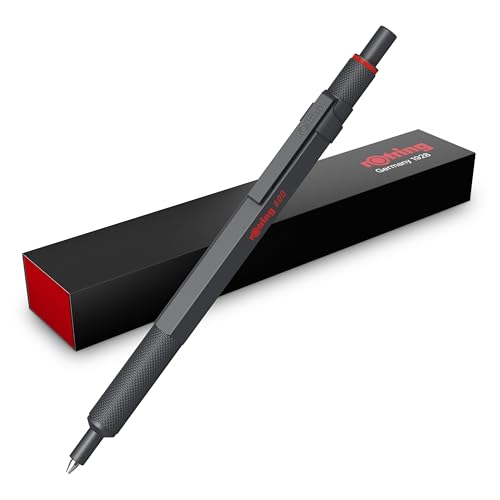 🔥 STARKER PREIS (-53%) rOtring 600 Kugelschreiber | Mittlere Spitze | Schwarze Tinte | Stift mit Vollmetallschaft | Steingrau | Rutschfeste, gerändelte Griffzone und Sechskantschaft | Nachfüllbar