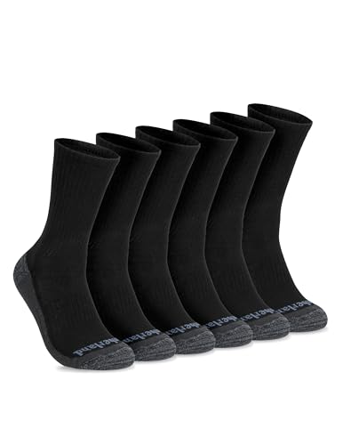 Timberland Mens Comfort Crew Socks, Arch Support, Padded Cushion, Moisture Control(Size 7-12 Assorted;6 Pack)