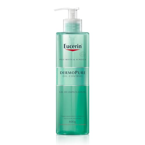 EUCERIN Gel de Limpeza Facial AntiAcne Dermo Pure Gentil 400ml, Pele Mista e Oleosa, Suave, Demaquilante