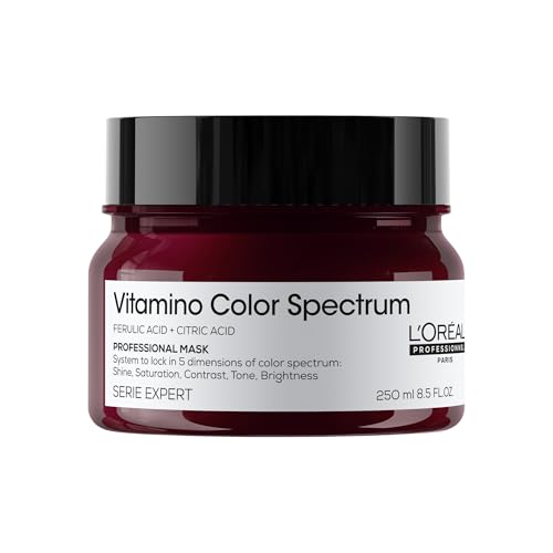 2,87€ Coupon! L'Oréal Professionnel Haarmaske für Farbbrillanz mit Glass Hair Effekt bei coloriertem Haar, Mit Ferula- & Zitronensäure, Serie Expert, Vitamino Color Spectrum Maske, 250 ml