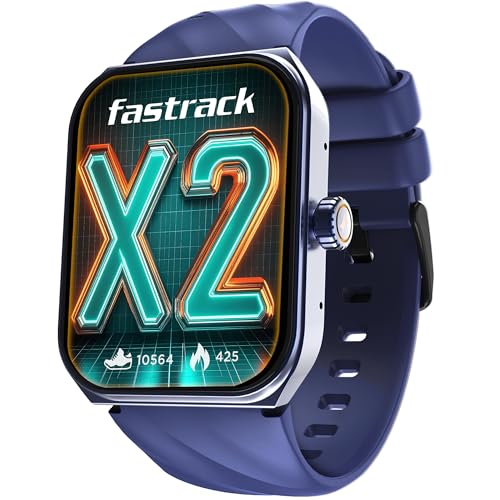Fastrack Limitless X2 Smart Watch, 1.91" Ultravu with Rotating Crown, 60 Hz Refresh Rate, Advanced Chipset, Singlesync BT Calling, 100+ Sports Mode & 