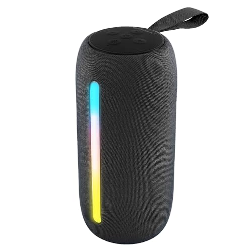 ZEBRONICS Sonic POD 20, Portable Bluetooth Speaker, 10 Watts, Upto 8 Hours Playback, RGB LED, Call Function, Fabric Finish with Carry Loop, BTv5.3 | T