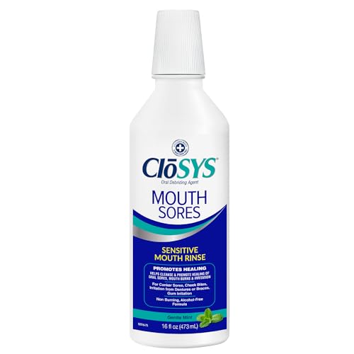 CloSYS Mouth Sore Mouthwash Cleanses and Heals Oral Sores and Canker Sores in Mouth Alcohol-Free Hydrogen Peroxide Mouthwash Non-Burning and Non-Irritating 16 oz