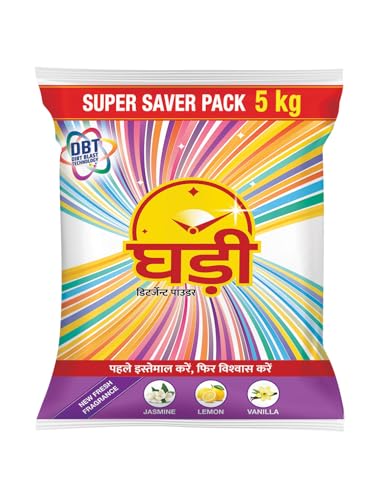 Ghadi Detergent Powder With Advance Dirt Blast Technology Tough Stain Removal & Refreshing Fragrance 5KG Ghadi Detergent Powder With Advance Dirt Blas
