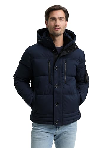 (-54%) Tom Tailor Herren Pufferjacke mit Abnehmbarer Kapuze
