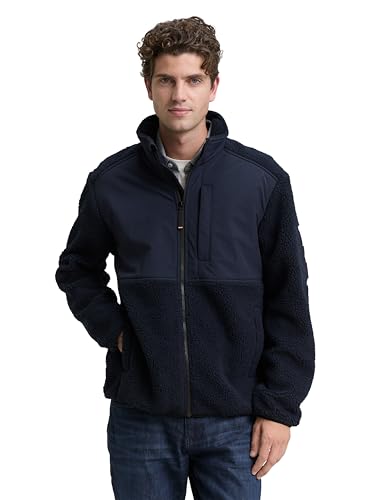 🔥 STARKER PREIS (-55%) TOM TAILOR Herren Teddy Jacke mit Stehkragen
