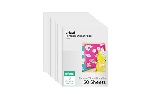 Cricut Printable Sticker Paper - 50 count, US Letter Size (8.5in x 11in)