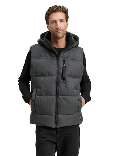 🔥 STARKER PREIS (-65%) TOM TAILOR Herren Puffer Weste mit Abnehmbarer Kapuze
