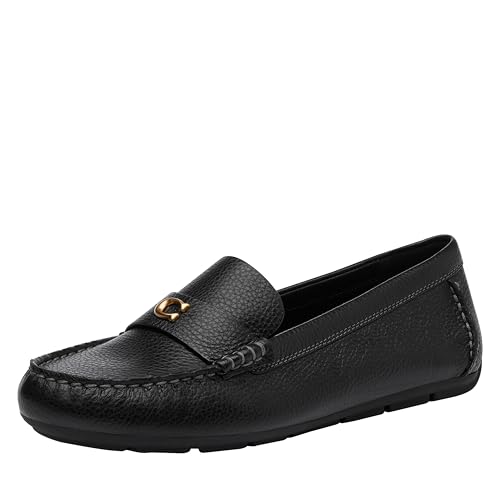 Coach Women's Sculpted C Driver Loafer, Charcoal/Black, 8.5