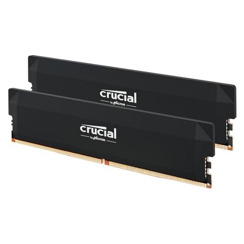 (-36%) Crucial Pro DDR5 RAM 64GB Kit (2x32GB) 6400MHz CL40, Overclocking Gaming, Intel XMP 3.0 / AMD EXPO, PC Computer Arbeitsspeicher, Schwarz - CP2K32G64C40U5B