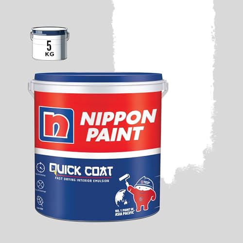 Quick Coat Interior Emulsion Paint - 5 KG (WHITE)-Quick Drying, Good Coverage, Low VOC-Paint for Wall, Living Room