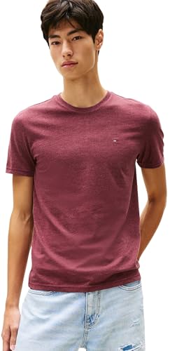 🔥 STARKER PREIS (-51%) Tommy Jeans Herren T-Shirt Kurzarm Tee Rundhalsausschnitt, Rot (Red Wine Htr), 4XL