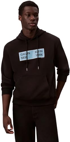 🔥 STARKER PREIS (-29%) Calvin Klein Herren Hoodie Terry Box Graphic Regular Fit, Schwarz (Black), L