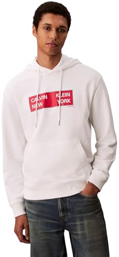⚡ BLITZDEAL (-78%) Calvin Klein Herren Hoodie Terry Box Graphic Regular Fit, Weiß (Bright White), XXL