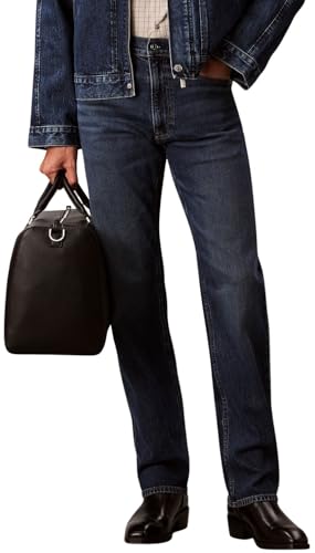 🔥 STARKER PREIS (-73%) Calvin Klein Herren Jeans Hose Oil Slick Jean Straight Fit, Blau (Oil Slick), 38W/30L