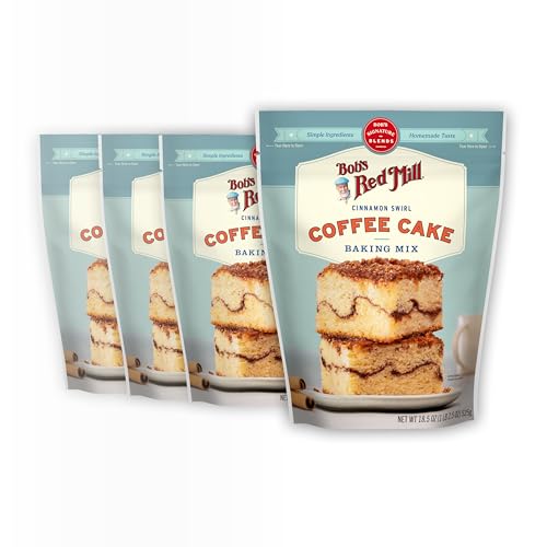 Bob's Red Mill Cinnamon Swirl Coffee Cake Baking Mix - 18.5 oz Bag (Pack of 4), Simple Clean Ingredients, Homemade Taste, Non-GMO