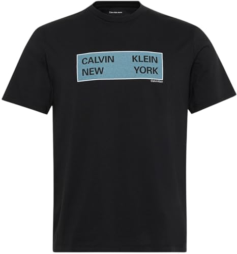 ⚡ BLITZDEAL (-77%) Calvin Klein Herren T-Shirt Kurzarm Box Graphic Tee Regular Fit, Schwarz (Black), S