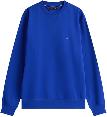 🔥 STARKER PREIS (-35%) Tommy Hilfiger Herren Sweatshirt Seasonal Fleece mit Rundhalsausschnitt, Blau (Wedge Blue), XS