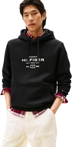 (-47%) Tommy Hilfiger Herren Hoodie Oval Graphic mit Logo, Schwarz (Black), S