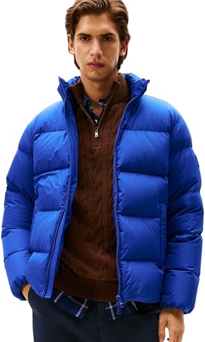 ⚡ BLITZDEAL (-77%) Tommy Hilfiger Herren Pufferjacke Down Stand mit Stehkragen, Blau (Wedge Blue), XXL
