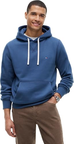 🔥 SELTEN SO GÜNSTIG (-69%) Tommy Hilfiger Herren Hoodie Seasonal Fleece mit Bauchtasche, Blau (Aegean Sea), XS