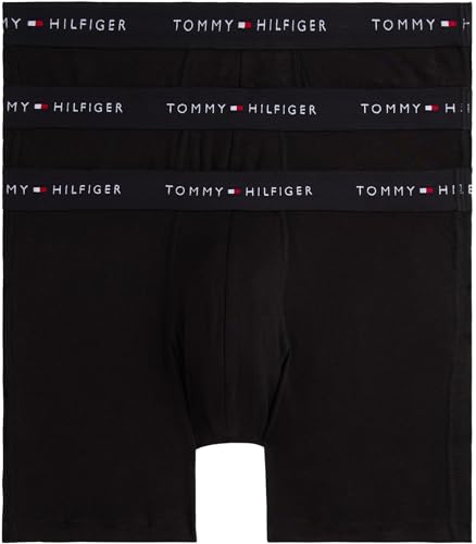 (-34%) Tommy Hilfiger Herren 3er Pack Boxershorts Briefs aus Baumwolle, Schwarz (Blk/Blk/Blk), S-M