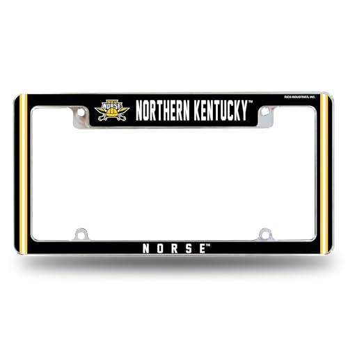 Rico Industries NCAA Northern Kentucky Norse 12" x 6" Chrome All Over Automotive License Plate Frame for Car/Truck/SUV