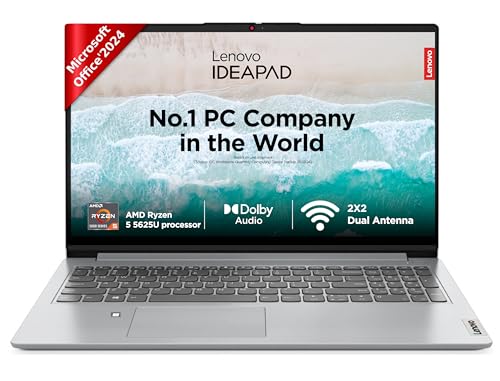 Lenovo Ideapad 1 AMD Ryzen 5 5625U (16GB RAM/512GB SSD/Windows 11/Office Home 2024/15.6 Inch (39.6Cm)/FHD IPS Display/3Months Game Pass/Grey/1.6Kg), 8