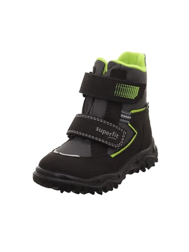 (-15%) Superfit Jungen Husky Warm Gefütterte Gore-tex Schwarz/Hellgrün 0010 Stiefel, Schwarz Hellgrün 0010, 34 EU