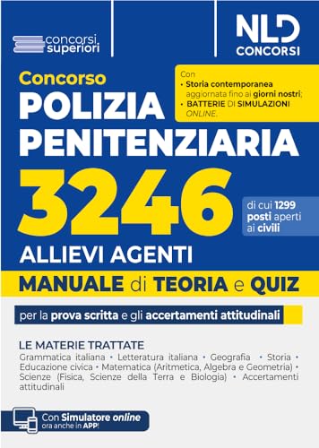 Concorso 3246 allievi agenti polizia penitenziaria. Manuale con teoria + Quiz. Con software di simulazione