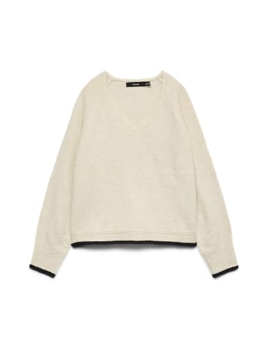 🔥 SELTEN SO GÜNSTIG (-68%) VERO MODA Damen Vmaquarius Ls V-Neck Raglan Pullover Bf, Birch, XS