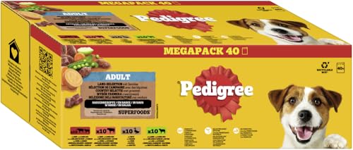 2,54€ Coupon! PEDIGREE DOGCARE Hundefutter Portionsbeutel Chunks in Soße Adult 40 x 100g