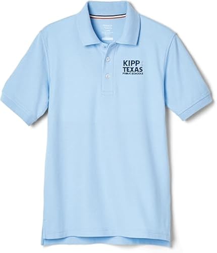 KIPP Texas Youth Short Sleeve Pique Polo Shirt, Primary School Light Blue, 4T