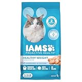 IAMS Proactive Health Healthy Weight Adult Dry Cat Food Chicken Flavor, Adult Cat Food Dry Recipe, 3.5 lb. Bag